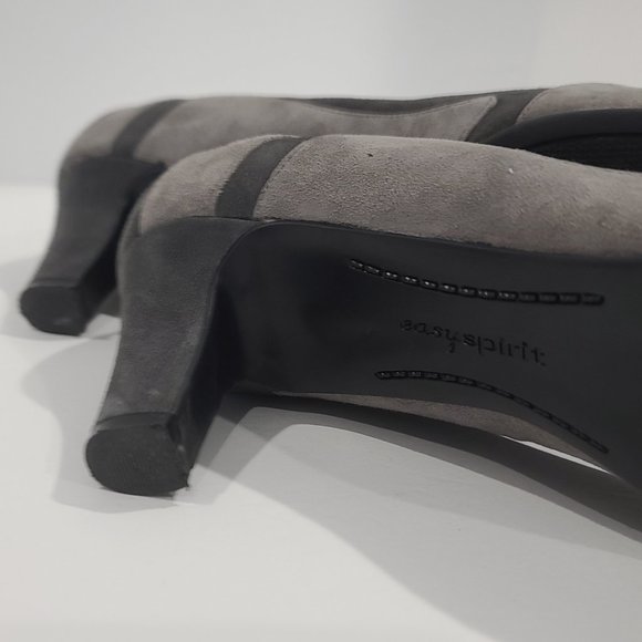 NEW ✅ Easy Spirit 2-Tone Grey / Charcoal Grey Nubuck Suede Heel Shoes 8W ✨ NEW - Picture 10 of 15
